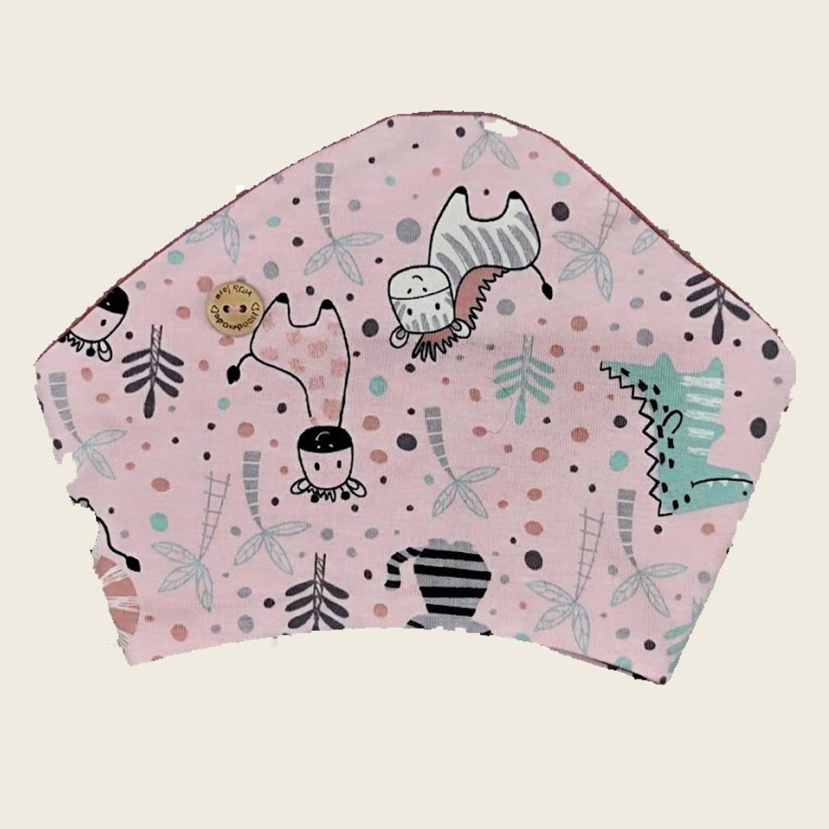 Set Dreieckstuch + Halstuch "Kleiner Zoo" rosa